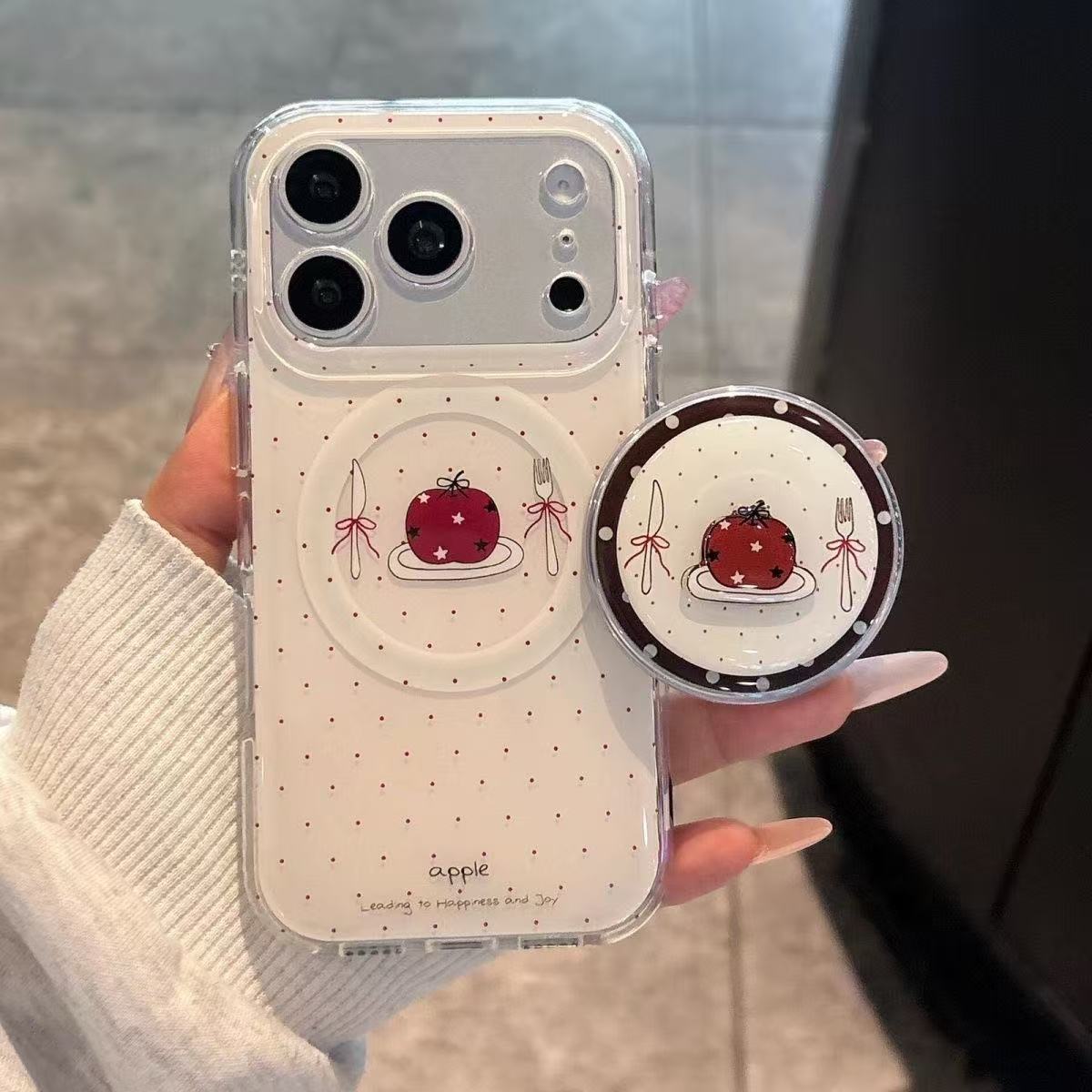 Phone Accessories Red - Vintage Kırmızı Elma Telefonu Manyetik Kavrama