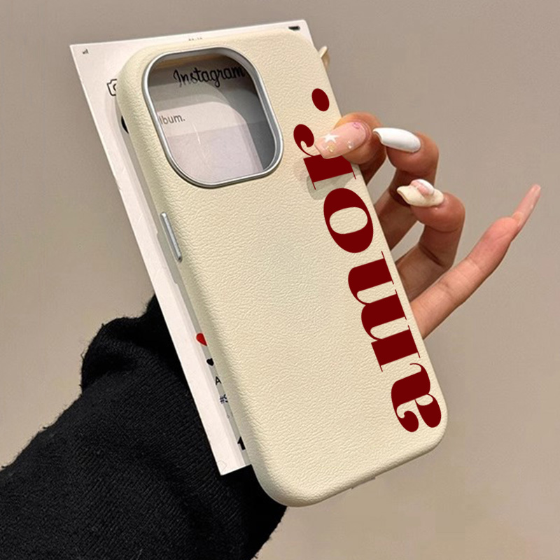 Phone Accessories Red - Kırmızı Sanatsal Harfli Lichee Desenli Telefon