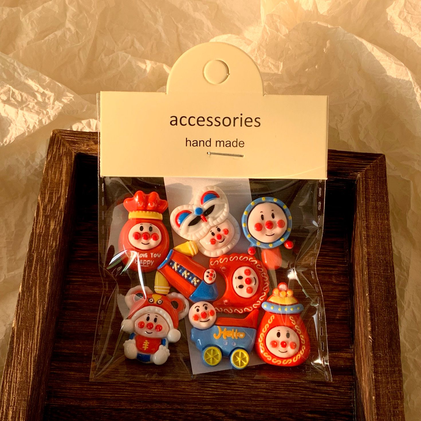 Phone Accessories Red - Anpanman Dikişsiz Üç Boyutlu Etiket Sevimli