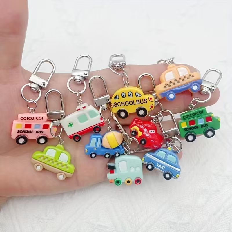 Phone Accessories - 10 adet reçine karikatür araba anahtarlığı,