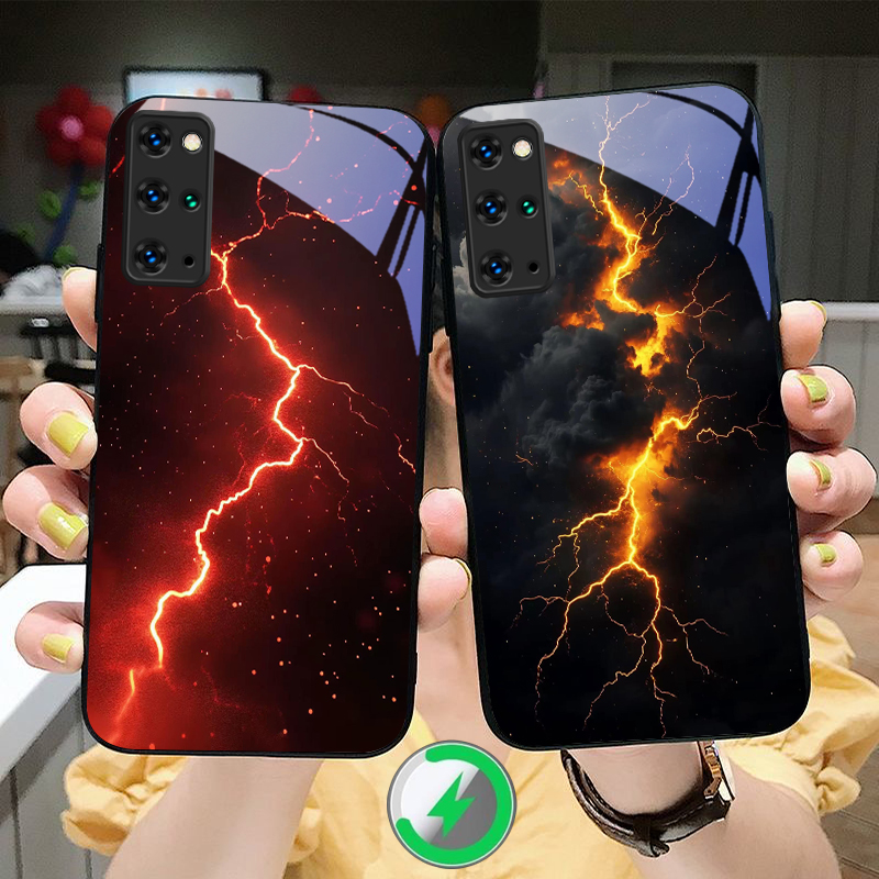 Phone Accessories Red - Gizemli Kırmızı Şimşek Desenli Samsung S25